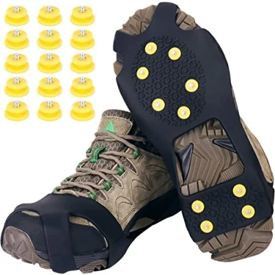 Immagine di Tevlaphee Ramponi,Ice Tacchetti Trazione Antiscivolo su Scarpe/Stivali 15 Borchie Neve Ghiaccio Ramponi Spikes (L)