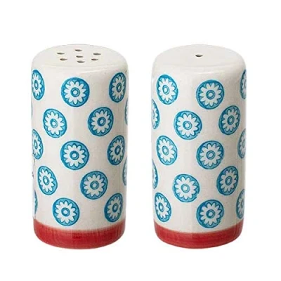 Immagine di Bloomingville Piccoli agitatori di Sale e Pepe Emma in Gres colorato ø 3,5 H 7 cm, Blu, Ceramica