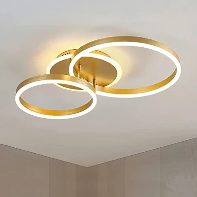 Immagine di Plafoniera Led Soffitto Dimmerabile, Lampada da Camera letto con Telecomando 3000K 6000K, 35W oro Moderna in Rotondo, Adatto a Soggiorno, Cucina, Ufficio, Balcone