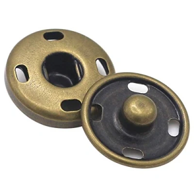 Immagine di Set di 30 bottoni automatici in ottone anticato da cucire, metallo, antiruggine, 15 mm