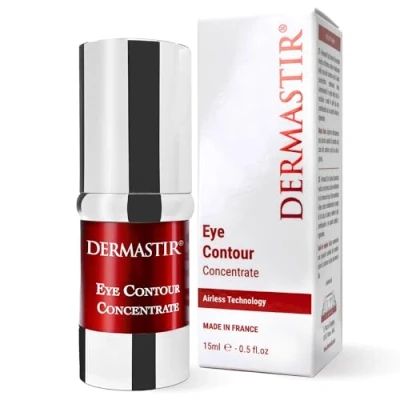 Immagine di Dermastir Crema Contorno Occhi Antirughe Riduce Rughe e Occhiaie con Acido Ialuronico, Pepetidi Olio di Mandorle Made in France, 15ml