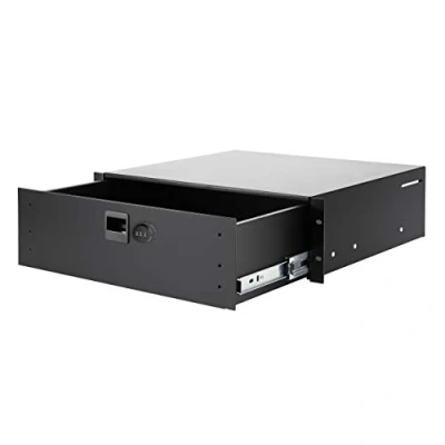 Immagine di Infitronic Cassetto per documenti in alluminio da 19 pollici, con serratura a combinazione, passacavo il passaggio dell&#039;aria, chiave (3 HE)