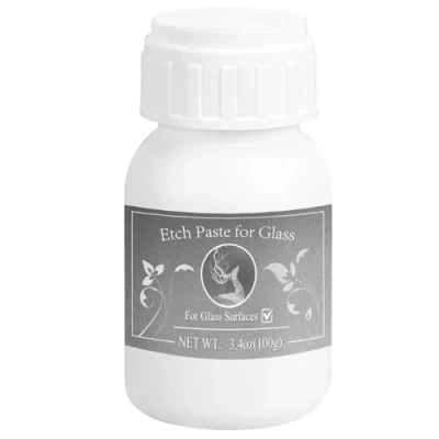 Immagine di 100 g di pasta per vetro, etch paste can be used on a variety of surfaces, including glass, ceramic, metal and more It is perfect for creating custom design patterns your favourite