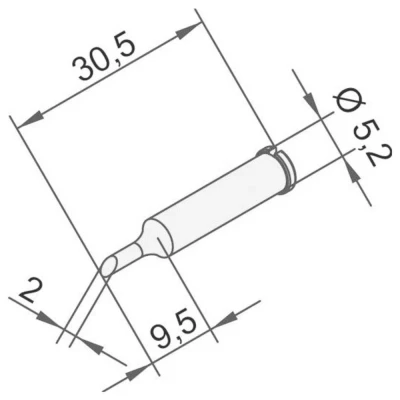 Immagine di Ersa 0102ADLF20 punta di saldatura smussata Dimensione 2 mm Contenuto 1 pz.