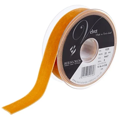Immagine di Berisfords Nastro in velluto, color rame, 5 m, larghezza 22 mm