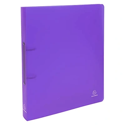 Immagine di Exacompta 54366E Confezione da 5 Raccoglitori Chromaline 2 Anelli Tondi 30 mm Dorso 40 Polipropilene Traslucido 0.7 F.to Esterno 26.8x32 cm per A4 Maxi Colore: Viola