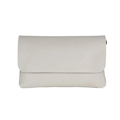 Immagine di AmbraModa GLX11 Borsa a tracolla da donna, in vera pelle, con rimovibile e regolabile, adatta per cellulari tablet fino 7 pollici, (beige)