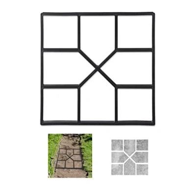 Immagine di Relaxdays Forma per Cemento, Stampo Pavimento, Stencil Creare i Mattoni, Path Maker, 40x40 cm, Plastica Robusta,nero
