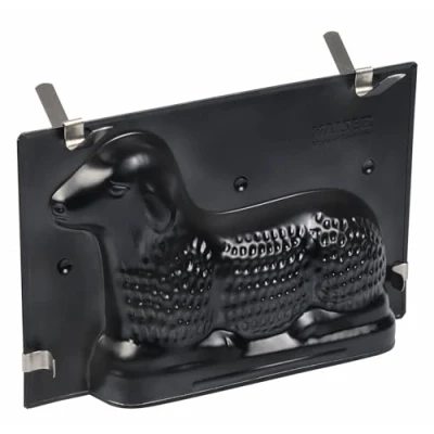 Immagine di Kaiser 658902 Stampo pasquale a forma di agnello, con rivestimento antiaderente, 0,7 l, ricetta [Lingua tedesca]