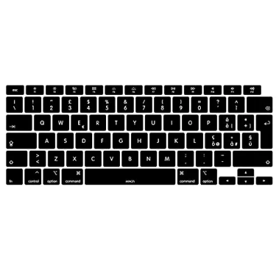 Immagine di MiNGFi italiano silicone coperchio della tastiera Copritastiera per MacBook Air 13&quot; Touch ID Modello M1 A2337 A2179 (2020+) EU/ISO layout Nero