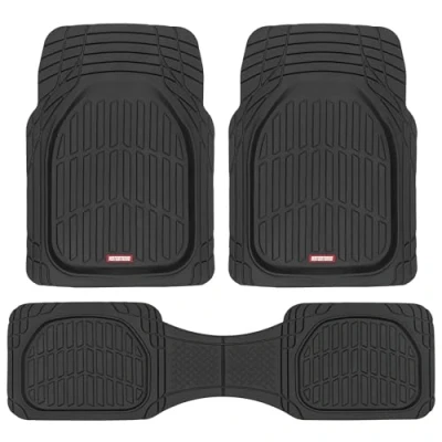 Immagine di Motor Trend 923 BK Tappetini in Gomma per Auto, SUV, Camion e Furgone, Tutte Le Condizioni atmosferiche, Colore: Nero
