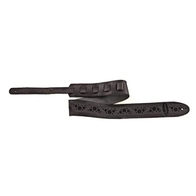 Immagine di Ovation Tracolla per Chitarra, Pelle Premium Signature, Motivo &quot;Multi buca&quot;, nero