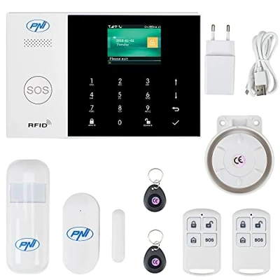 Immagine di Sistema di allarme senza fili PNI SafeHouse HS600 Wifi GSM 4G, supporta 90 zone wireless e 3 cablate, compatibile con l&#039;applicazione Tuya Smart, avviso SMS, chiamata vocale, notifica telefonica