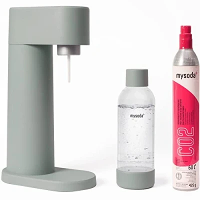 Immagine di Mysoda Kit di depurazione dell&#039;acqua Woody Legno composito rinnovabile con cilindro CO2 e bottiglia plastica Quick Connect 1 l Senza BPA (Pigeon)