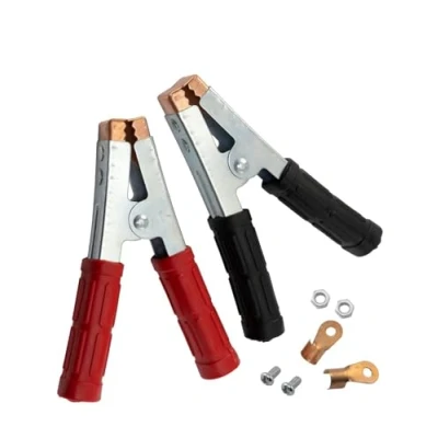 Immagine di Kit 2 Pinze per Cavi Batteria Auto 600A, con Contatti Morsetti Clip,Pinze Batteria,Set di pinze/spine coccodrillo batteria/avviamento 12/24V 600A