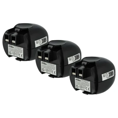 Immagine di vhbw 3x Ni MH Batteria 2100mAh (4.8 V) compatibile con Apparecchi Powermaxx Metabo Powergripp Flashlight sostituisce 6.27270, 6.27271, 6.27273, 6.31858
