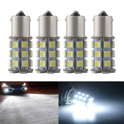 Immagine di Qasim 4x LED 1156 BA15S Lampadine per Luci de Segnale di Svolta Posizione Retromarcia degli Indicatori 8000K 27 5050 SMD Bianca