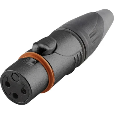 Immagine di Hicon HI X3CF HD B Connettore XLR Giunto dritto Numero Poli (num): 3 Nero 1 pz.