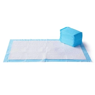 Immagine di Amazon Basics, Tappetini per l&#039;addestramento di cani e cuccioli, design a 5 strati prova perdite con superficie ad asciugatura rapida, dimensione gigante, confezione da 30, Blu