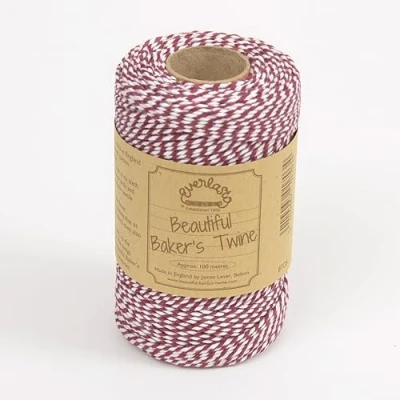Immagine di EVERLASTO Bakers Twine Originali 100M Bobine, Cotone, Borgogna, 2 mm, 100 unità