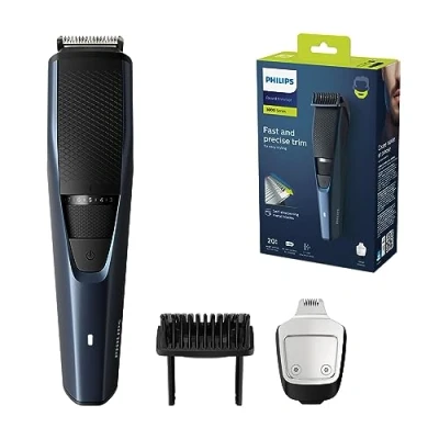 Immagine di Regolabarba Philips serie 3000 elettrico per uomo con rifinitore di precisione barba, sistema Lift &amp; Trim, 90 min uso cordless e 1 ora ricarica (modello BT3238/15)