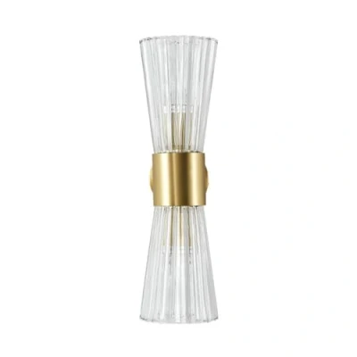 Immagine di NICRX 400 mm ottone oro cristallo applique da parete lampada in e base dorata per montaggio a