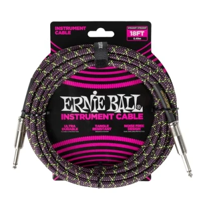 Immagine di Ernie Ball Cavo per Chitarra Intrecciato, Dritto/Dritto, 5,49 m Purple Python