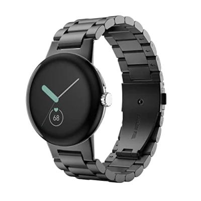 Immagine di MoKo Cinturino in Metallo Compatibile con Google Pixel Watch 3 41mm/Pixel 2/Pixel Watch, di Ricambio Acciaio Inossidabile per Uomo Donna, Nero