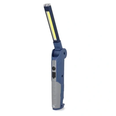 Immagine di cartrend Lampada a LED con base magnetica e gancio di fissaggio, alta luminosità, 500 lumen, batteria ricaricabile da 2600 mAh, indicatore livello carica integrato, ultra sottile pieghevole
