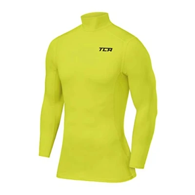 Immagine di TCA PRO Performance Bambino Maglia Collo Alto a Maniche Lunghe Verde Acceso, M Ragazzi (8 10 Anni)