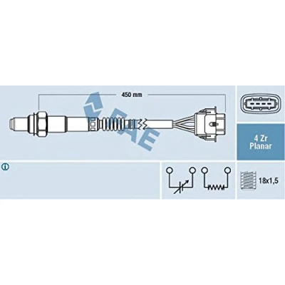 Immagine di FAE 77209 Sonda lambda davanti al catalizzatore di regolazione OPEL: Corsa D Hatchback, Meriva A, C SAAB: 9 3 Station Wagon
