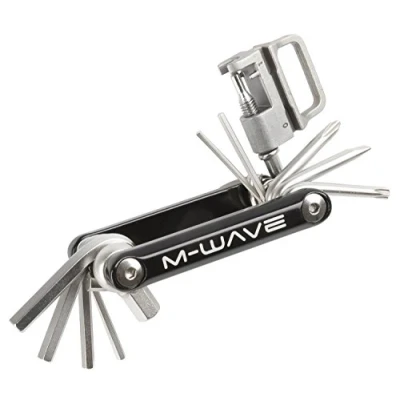 Immagine di M WAVE Mini Folding Tool, 15, 15 Functions, 2/2.5/3/4/5/6/8 Mm Allen Key, Flat Screw Driver, Torx 25 Wrench, 2 Philips Screwdriver, Chain Cutter, 4 Spoke Wrenches, On Card