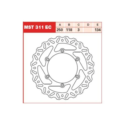 Immagine di TRW MST311EC Disco freno 250 3 intagliato