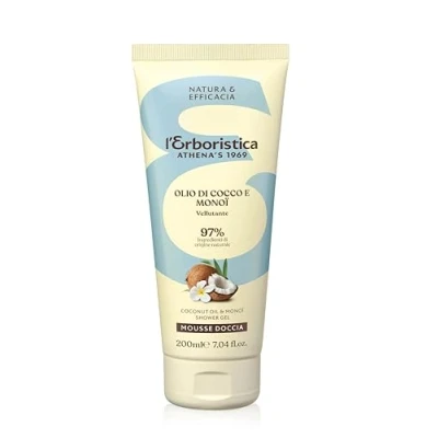 Immagine di L&#039;Erboristica Athena&#039;s Mousse Doccia Profumato con Olio di Cocco e Monoi Bagnoschiuma Vellutante Idratante 200 ml
