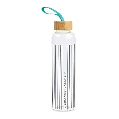 Immagine di Grafik Werkstatt Borraccia in vetro con scritta divertente passante per manico 550 ml bottiglia preferita