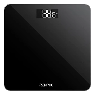 Immagine di RENPHO Bilancia Pesapersone Digitale Elettronica da Bagno, Alta Precisione con Ampio Display a LED Retroilluminato, Tecnologia Step On, Ultrasottile, Capacità 180kg, Nero