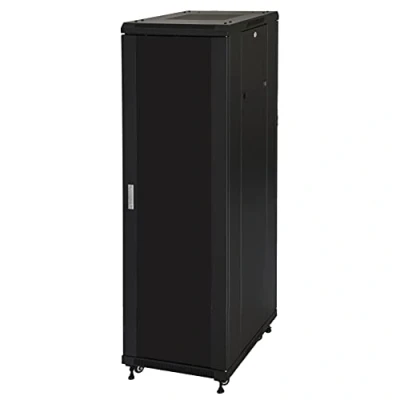 Immagine di LINK Armadio rack 19&quot; 42 Unità, dimensioni (A) 2055, (L) 600, (P) 600 mm. colore grigio, porta traforata con 2 ante