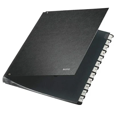 Immagine di Leitz Libro Monitore Alfabetico In Cartone A Z scomparti Nero 58240195, ‎24