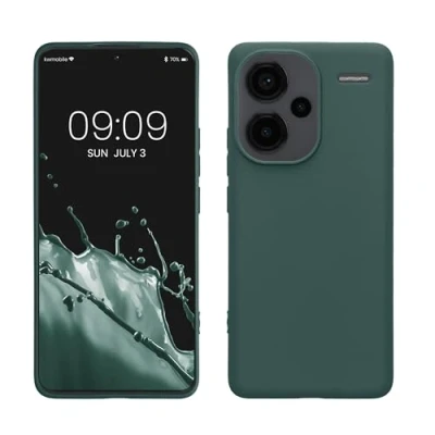 Immagine di kwmobile Custodia Compatibile con Xiaomi Redmi Note 13 Pro+ 5G / Pro Plus Cover Back Case per Smartphone in Silicone TPU Protezione Gommata verde blu