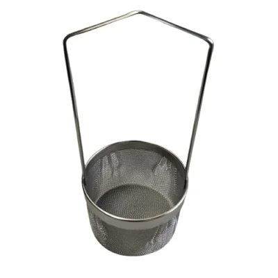 Immagine di KD89 Cestino per immersione in acciaio inox, rotondo Ø 64 mm, pulire parti di orologeria e precisione., grigio