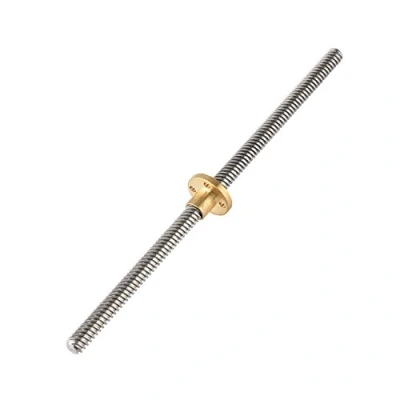 Immagine di VBESTLIFE Asta filettata in acciaio inox T8, 8 mm, fusto con dado ottone, per stampanti 3D (300 mm)