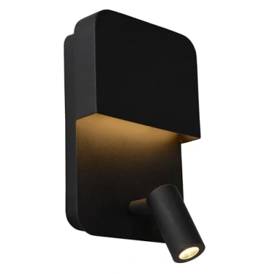 Immagine di Lucide Applique LED Boxer con spot, nera