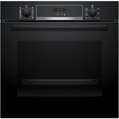 Immagine di Bosch HQA574BB3 Serie 4, forno con vapore da incasso, Pirolisi: pulizia del senza sforzo, Display LED rosso, 10 programmi automatici, Nero, 60 x cm