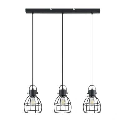 Immagine di Lindby Flintos lampada a sospensione, 3 luci, nero
