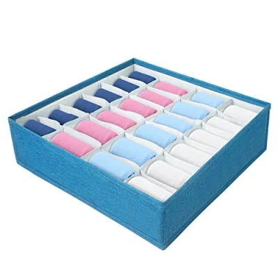 Immagine di AiQInu Organizzatore Cassetti Intimo Pieghevoli 24 Celle Porta Calzini Divisori per Biancheria, Biancheria Intima, Calze, Cravatte e Sciarpe