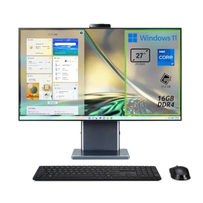 Immagine di Acer Aspire S27 1755 Computer Fisso All in One, Pc Desktop, Processore Intel Core i7 1260P, Ram 16 GB DDR4, 512 SSD, Display 27&quot; IPS QHD LCD, Iris Xe Eligible, Wifi, Webcam, Windows 11 Home