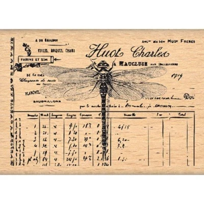 Immagine di Florileges Design FE213009 Timbro Scrapbooking, Piccolo, Libellula Motivo, 5 x 7 2,5 Centimetri