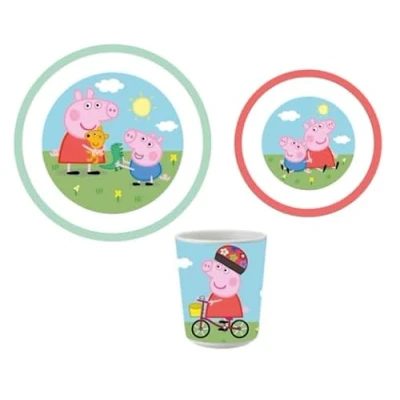 Immagine di Barbo Toys Peppa Pig Mealtime Set per neonati, bambini piccoli e da pranzo con piatto, ciotola tazza Ufficiale