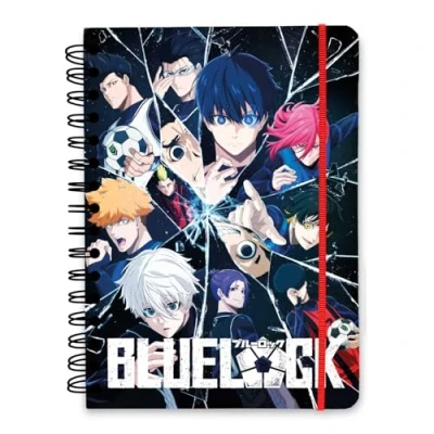 Immagine di Grupo Erik: Quaderno ad anelli Blue Lock A5, copertina rigida, chiusura elastica, carta di alta qualità, pagine puntinate, Bullet Journal, Gadget