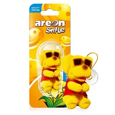 Immagine di AREON Smile Deodorante Auto Vaniglia Cane Giallo Divertente da Appendere Specchietto Retrovisore Simpatico 3D (Confezione 1)